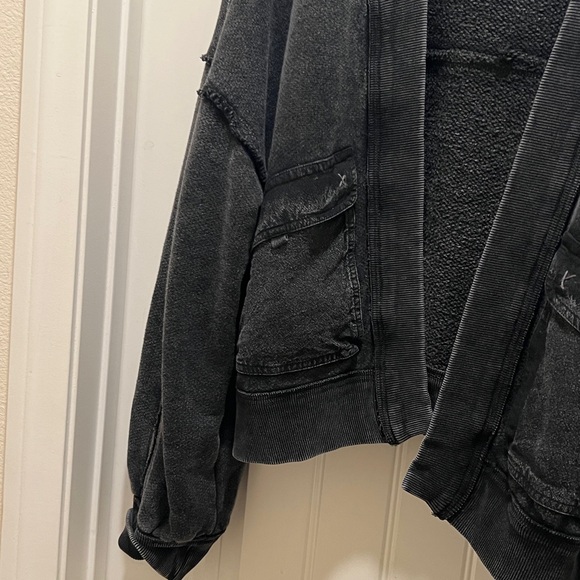 Free people washed black jacket/cardigan size L - Picture 4 of 6